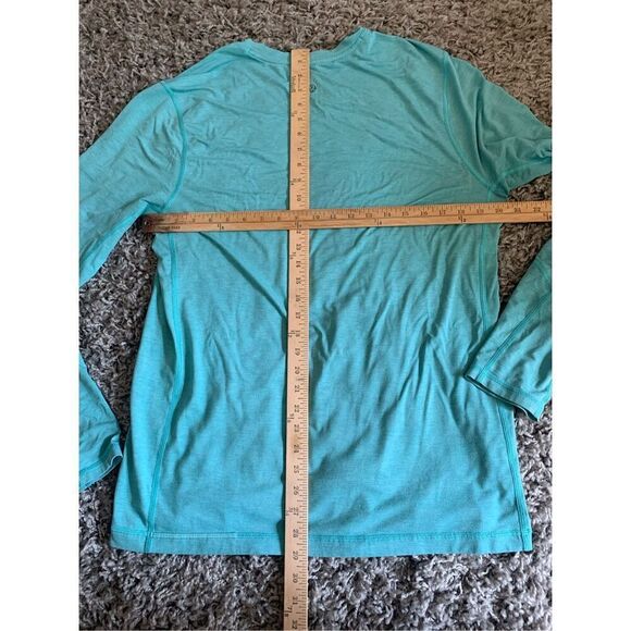 Lululemon Metal Vent Tech blue SEAMLESS LONG SLEEVE SHIRT sz L STAINS - Picture 3 of 6